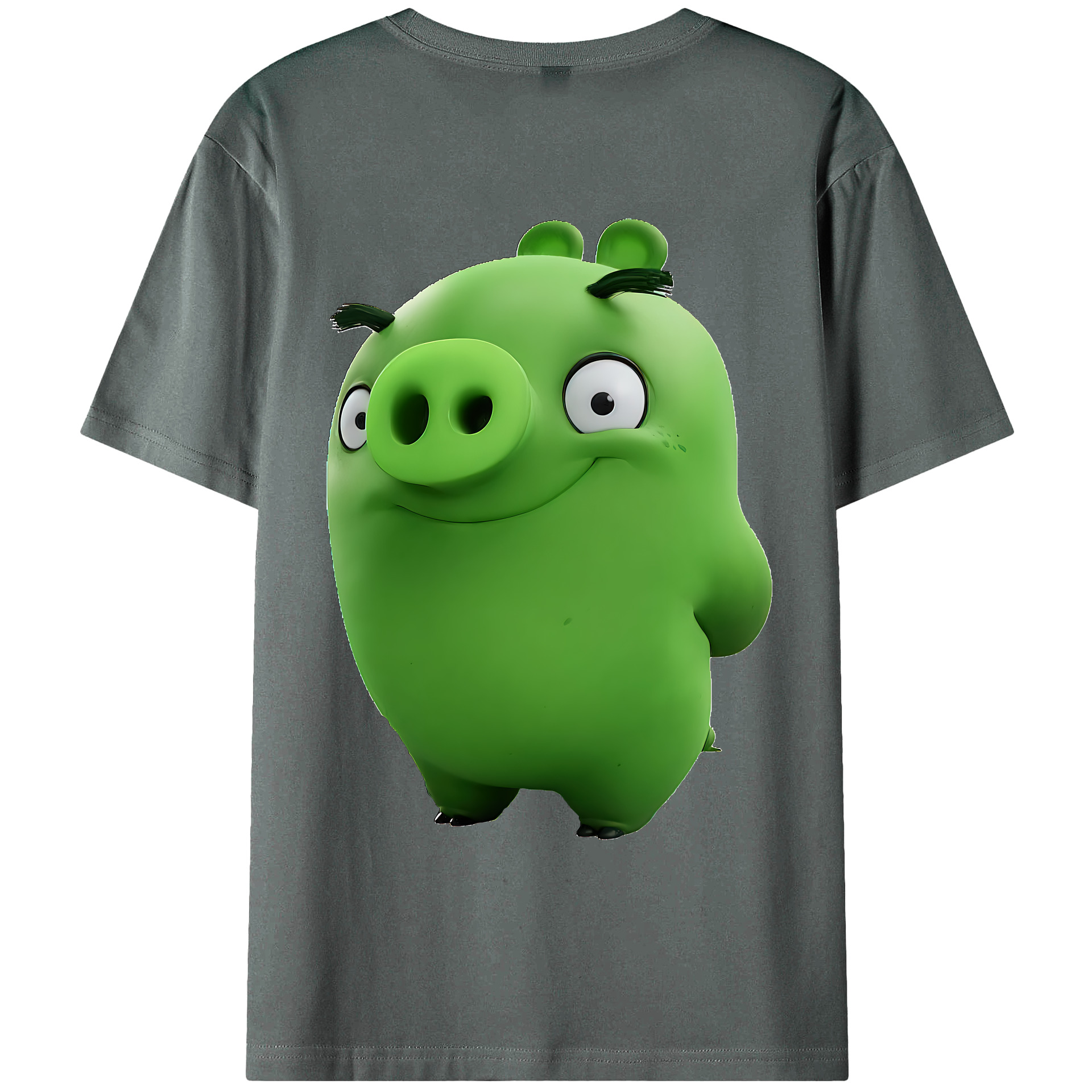 （画像用） Angry Birds アングリーバード 綿100％ メンズ半袖Tシャツ（バックプリント） 通気性